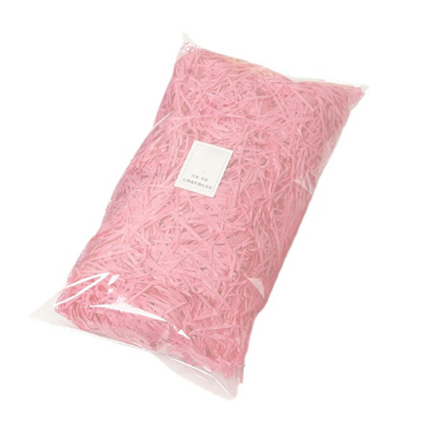 Pappersstrimlare Fyllning Utsökta Ljusa Färger Luktfri Raffia Fyllning Presentförpackning Stoppning för Presentförpackningsdekoration Light Pink 100g