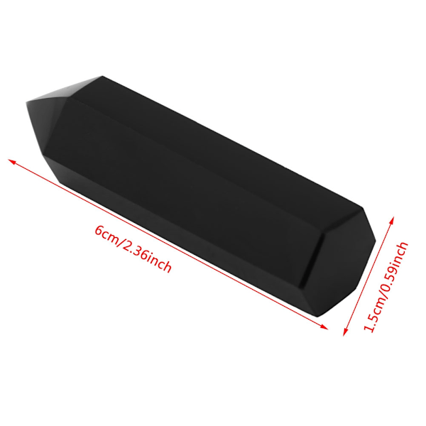 1 stk. Naturlig sort obsidian krystal sten spids helbredende hexagonal stav søjle