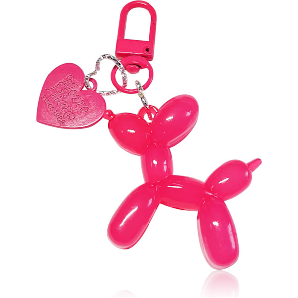 Jelly Ballong Hund Design Nyckelring, Söt Tjej Nyckelring, Bil Nyckelring Tillbehör rose red