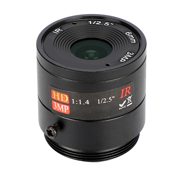 6mm 3MP HD F1.4 1/2.5 CS-fäste CCTV-objektiv för kamera