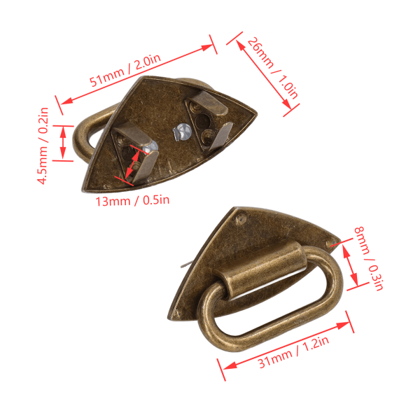 Laukku Solki Vakaa Tukeva Kestävä Hieno Kaunis Koristeellinen Lompakko Rauta DIY Laukut Käsilaukut Bronze