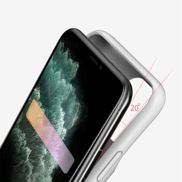 Batterifodral för telefon 6000mah 4 LED-indikator Inbyggt smart chip Bärbart telefonladdningsfodral för iPhone 11 White