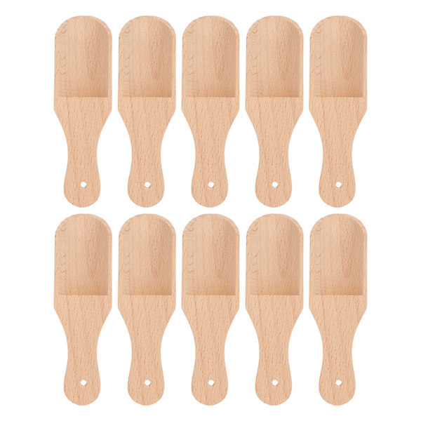 10 stk. Badesaltsske Multifunktionel Øko-venlig Bøgetræ Bærbar Saltske til Badeværelse Type 1 (9,7x3x1,4cm/3,8x1,2x0,55in)