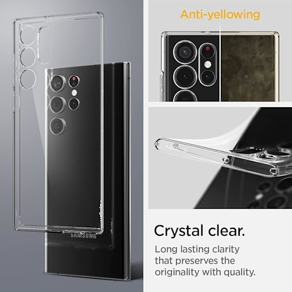 Liquid Crystal-deksel designet for Galaxy S22 Ultra (2022) - Krystallklar