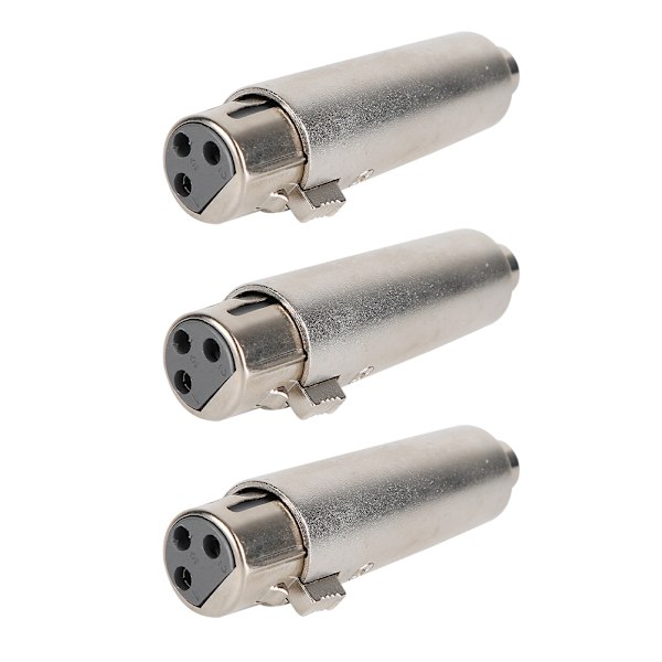 3 stk. RCA-hunstik til 3-bens XLR-hunstik-stik Audio-stikadapter Konvertering Adapter Zinklegering