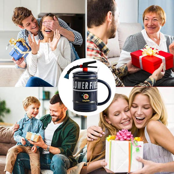 \"Brandslukker-formet keramisk krus - 480 ml Nyhed kaffekop, Tilpasselig gave til kontor-pranks og fødselsdage, Blå\" Blue