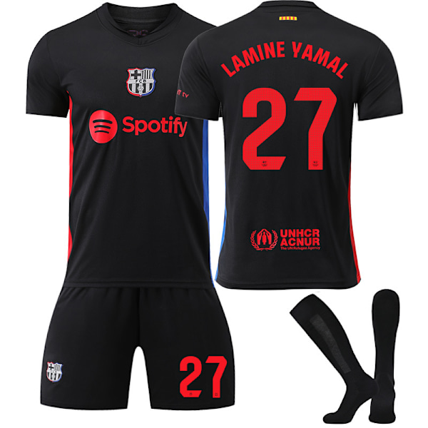 24-25 Barcelona kotipeli No.27 Lamine Yamal Jalkapallopaidat Lasten jalkapalloasu XS