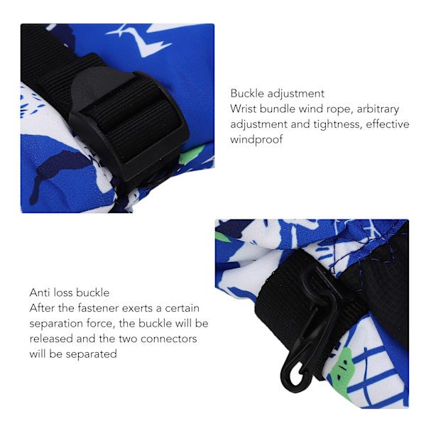 Utomhus skidhandskar Anti Slip Tjockare Termiska Handskar Cykling Vattentät Pekskärm Full Finger Handskar Blå
