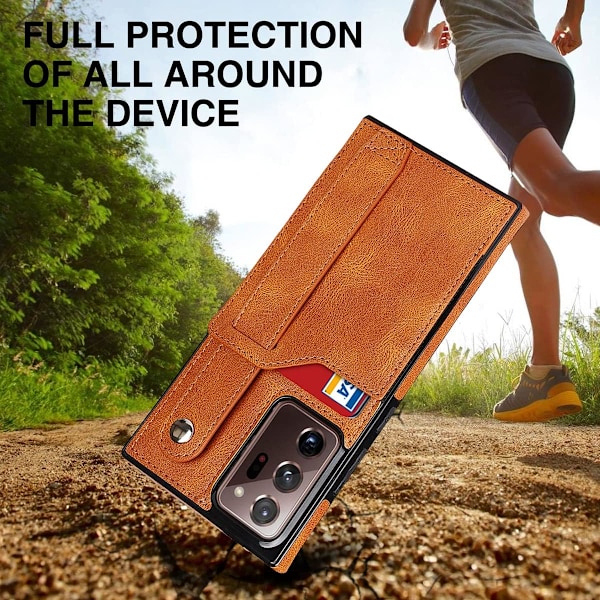 Designad för Samsung Galaxy Note 20 Ultra/Note20 Plus 5G Plånboksfodral med Justerbar Handledsrem Ställ PU Läder Kreditkortsfack