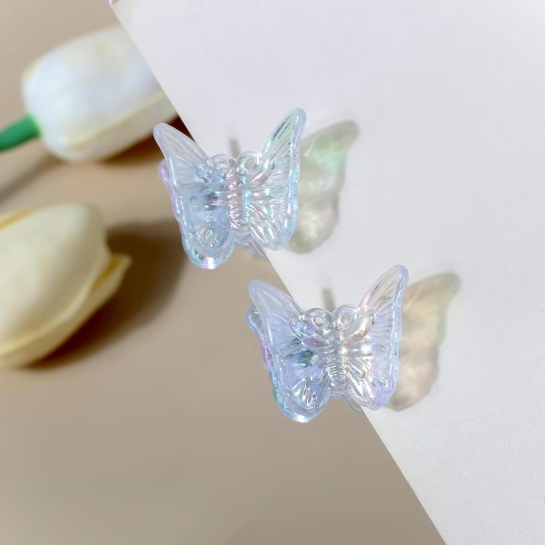 50 stk. Mini Butterfly Hårklemme Clips Mini Søde Clips Hår Tilbehør til 90'er Piger og Kvinder Transparent Plastik Hårklemmer Klemmer Hår mini transparent-50