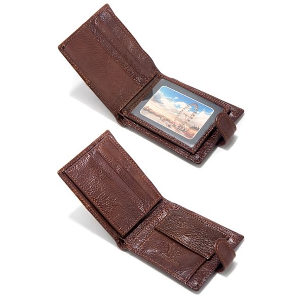 Plånböcker Herr Läder RFID-blockerande Slim Plånbok med 10 Kreditkort, 2 Sedlar Fack, ID-fönster & Myntficka Minimalistisk Plånbok-BRUN