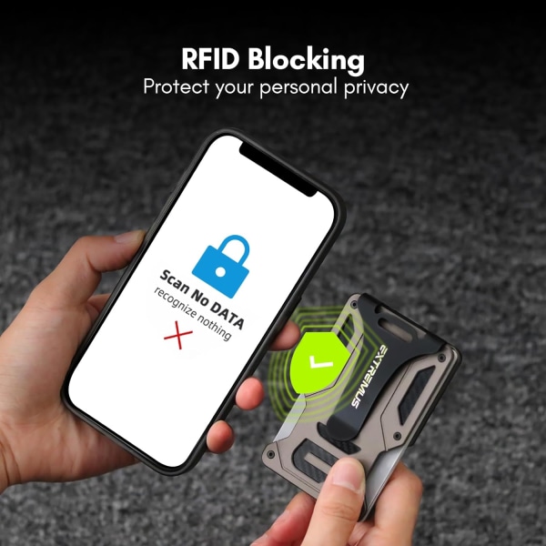 Plånbok för män, smal taktisk plånbok med pengaclip och kreditkortshållare, minimalistisk plånbok för män, RFID-blockerande plånbok, rymmer 15 kort Versatilevault - Gunsmoke