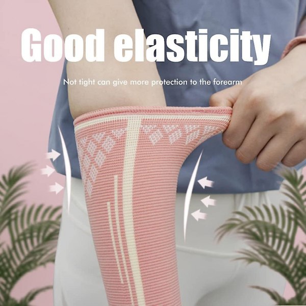 Sports Basketboll Volleyboll Badminton Kompression Arm Armbåge Pads Arm Sleeve, Kompression Arm Värmare Underarmsskydd(Rosa,S)