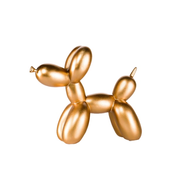Hartsskulptur Ballonghund Heminredning för rum Skrivbordsdekoration (guld)