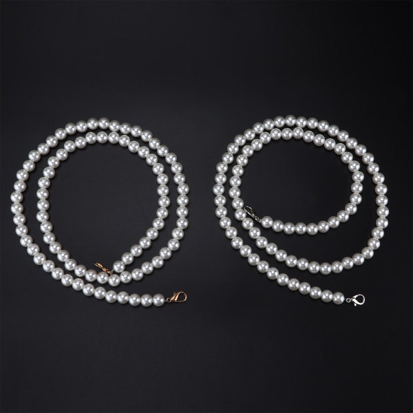 2Pcs Imitate Pearl Chain Strong Fashionable Simple Handbag Chains Accessories for Bag Mobile Phone Decoration