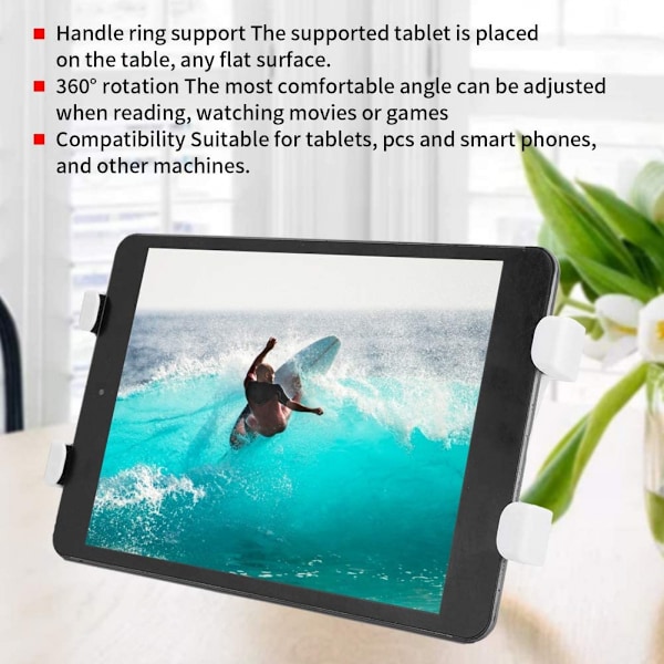 Mutfak Tablet Monteringsstativ, Justerbart 2-i-1 Vegg/Skrivebordsmontering Sammenleggbart Kjøkken Tablet Stativ Holder, 4,7 tommer i
