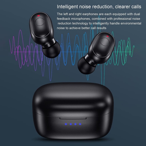 Trådløse øretelefoner, Bluetooth-øretelefoner med mikrofon, 8 mm drivere med stor stereobas, IPX5 vandtæt, 35 timers spilletid, kompatible Bluetooth-øretelefoner Pink