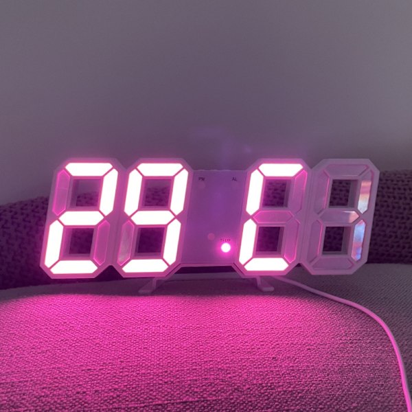 1pc Digital LED-klocka 9,7\" Väggklocka för sovrum, Bordsur Stor digital klocka Väckarklocka (grönt ljus)