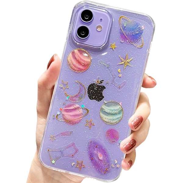 Skal för iPhone 11 Planet, Klar Mjuk TPU Flexibel Gummi Universum Regnbåge Planet Stjärna Design Skal för iPhone 11 (Planet)