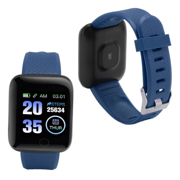 116 Plus Smart Watch 1,3 tums TFT färgskärm IP67 Vattentät Sport Smart Watch med Bluetooth meddelandepåminnelse Blue