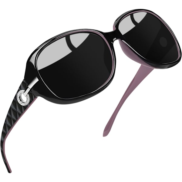 Jackie Solglasögon Överdimensionerade Nyanser för Kvinnor Trendiga Stora Rektangulära Solglasögon UV-skydd Solglasögon black Purple Gray