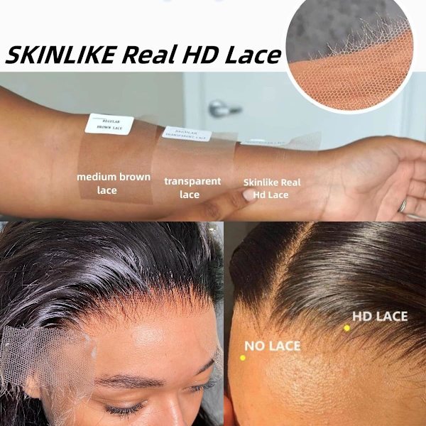 250 Densitet 26 Tum SKINLIKE Äkta HD Lace Front Peruker Mänskligt Hår Pre Plockade 13x4 Slit och Gå Limfria Body Wave Peruker Mänskligt Hår För Svarta Kvinnor 0,095 26inch