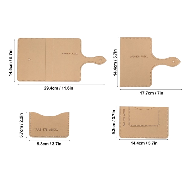 Akryl Väska Mall Set Pass Väska Mönster Tillverkning Stencil Laser Skärning DIY Läder Hantverk Verktyg