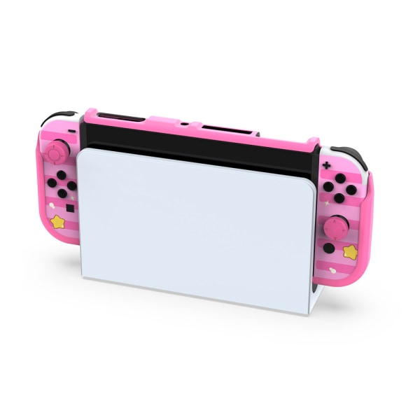 För Nintendo Switch OLED Game Console Sticker + Console Cover + Case + Rocker Cap Set