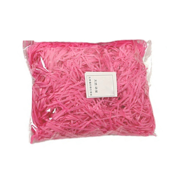 Pappersstrimlare Fyllning Utsökta Ljusa Färger Luktfri Raffia Fyllning Presentförpackning Stoppning för Presentförpackningsdekoration Pink 30g