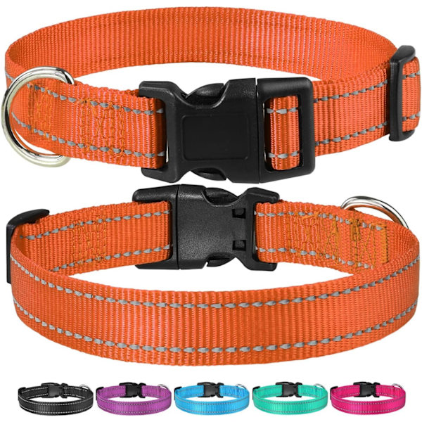 Heijastava koiranpanta soljella, säädettävä turvallinen nylonpanta pienille, keskisuurille ja suurille koirille, oranssi L Orange L