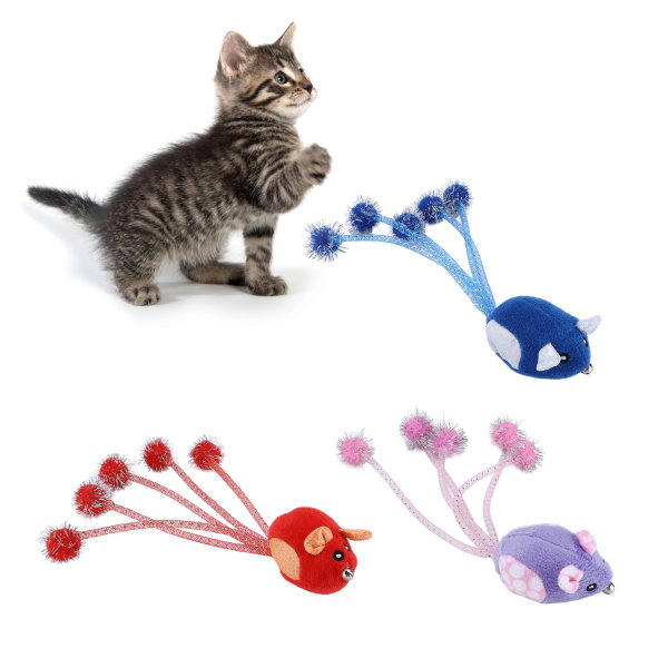Christmas Mouse Cat Toy Säker Praktisk Intressant Plysch Mouse Cat Toy för husdjurskatter
