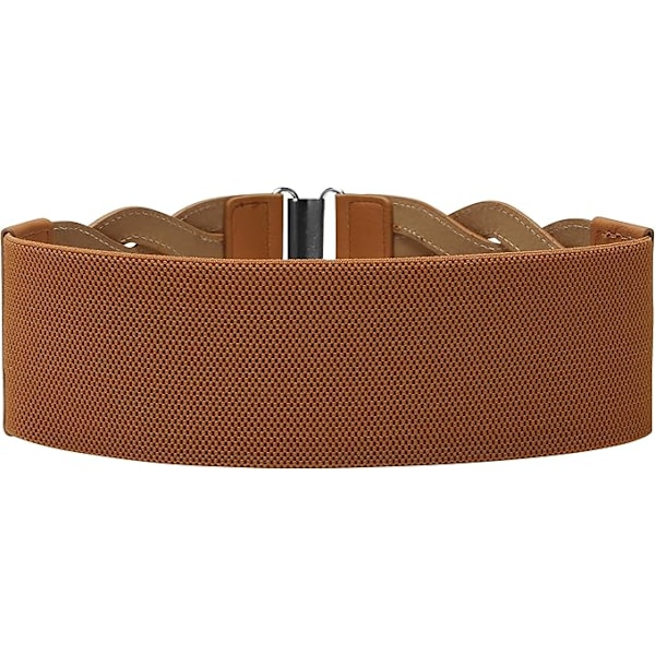 3 tum bred Waspie elastiskt vintage flätat spänne midjebälte brown