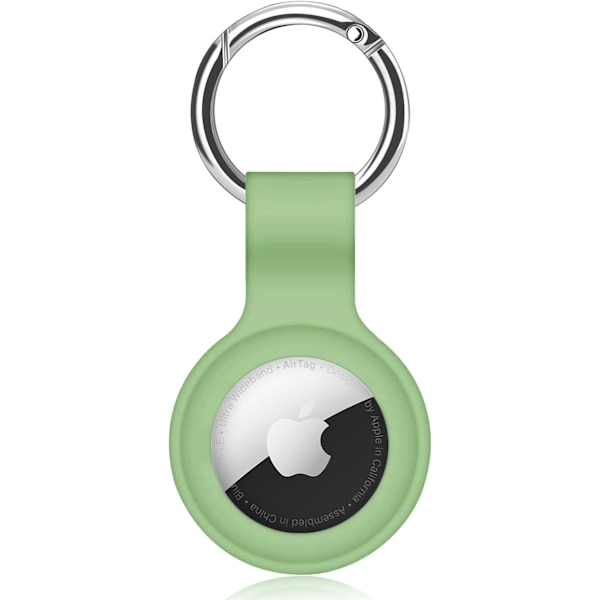 Airtag-pidike, ultrakevyt silikonikotelo Airtagille, suojakotelo yhteensopiva AirTag GPS -esineiden löytäjien kanssa, jossa on kadonneiden avaimenperä laukuille, avaimille B1 Avocado