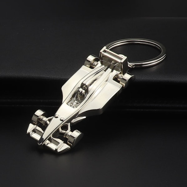 2 stk. 3D F1 Race Car nøglering | Driver nøglering gave til far mand kærester, Metallic, Medium