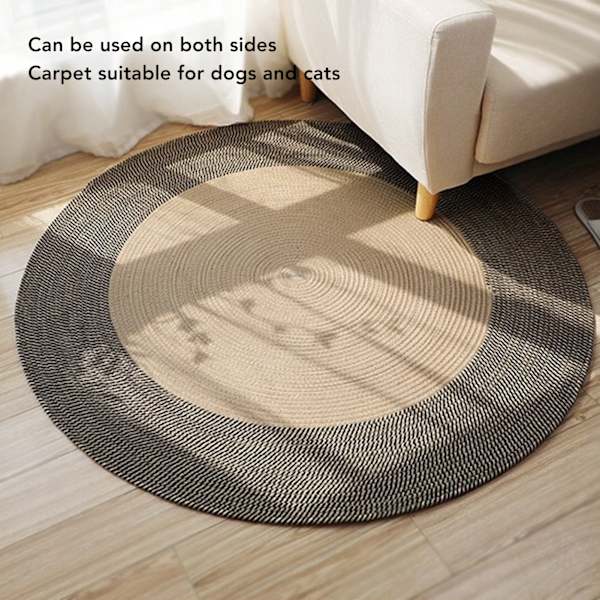Rund jute tæppe vendbart retro nordisk stil moderne gulvtæppe cirkel tæppe til soveværelse entre retro farve 45cm