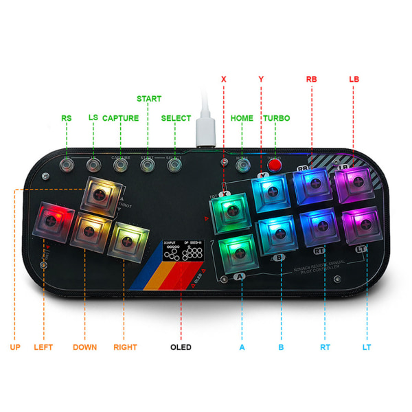 For Fighting Box Keyboard for Hitbox Mini Fighting Game Controller for SOCD Arcade Fight Stick for Mixbox Mechanical Switch Button