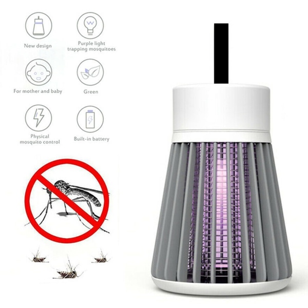 USB Elektrisk Myggdödare Lampa Laddningsbar Bug Fly Insekt Myggljusfälla Lampa