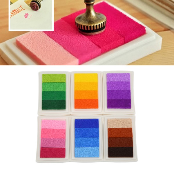 Bläckdynasvamp Vattenbaserad Gradient Färg Giftfri Tvättbar DIY Stämpel för Scrapbook Målning