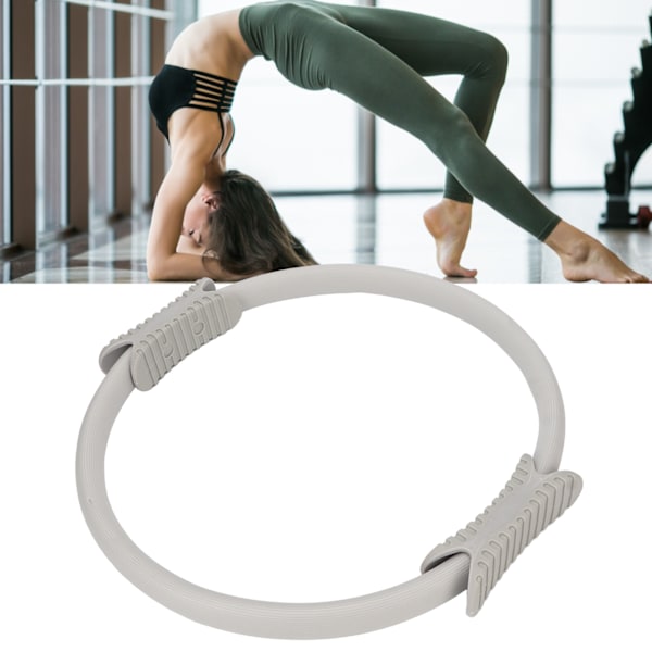 Pilates-rengas kuntoiluväline vastusharjoitteluun Pilates-rengas vaahtomuovipehmustetulla kahvalla reisitreeniin Harmaa