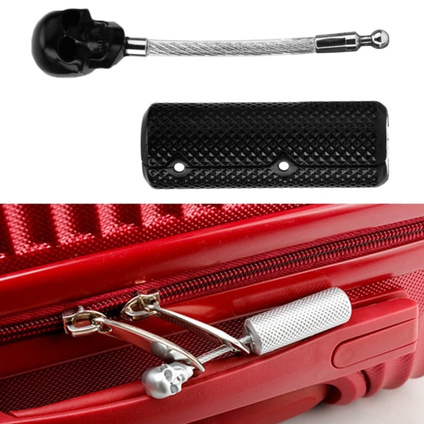 Säker resväska lås vajer tull lösenord skalllås (svart)