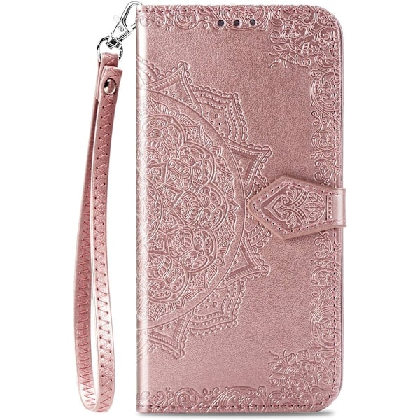 Til Samsung Galaxy S22 Ultra Wallet Case, [Blomsterpræget] Premium PU Læder Wallet Flip Beskyttende Telefon Cover med Kortlomme