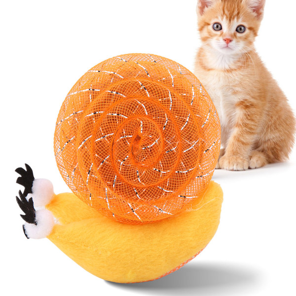 Cat Plysj sneglemønster Interaktivt skrape Tygge Trening Leke for kattunge (oransje)