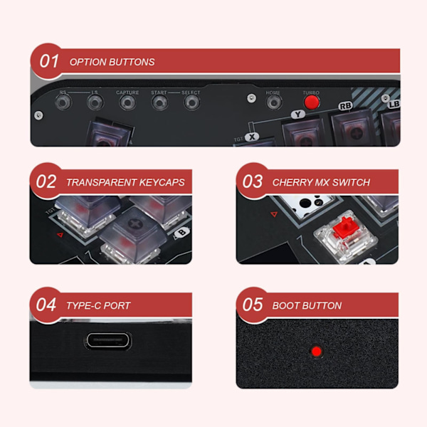 Fighting Box Keyboard för Hitbox Mini Fighting Game Controller för SOCD Arcade Fight Stick för Mixbox Mekanisk Switch-knapp