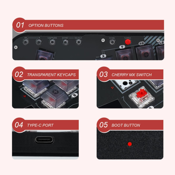 For Fighting Box Keyboard for Hitbox Mini Fighting Game Controller for SOCD Arcade Fight Stick for Mixbox Mechanical Switch Button