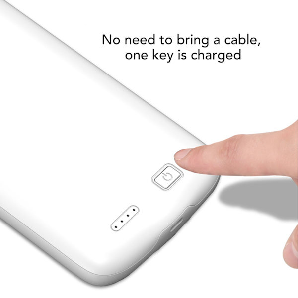 Batterifodral för telefon 6000mah 4 LED-indikator Inbyggt smart chip Bärbart telefonladdningsfodral för iPhone 11 White