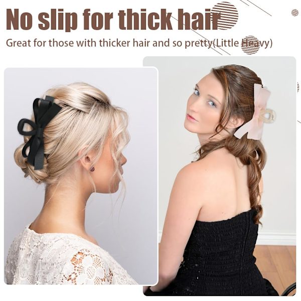 Hårklemme for kvinner og jenter, 2 stk. Kjærlighet Stor sklisikker Sterk Metall Sommerfugl Hårklemmer Glitrende Hold Hårklemme Hair Bow 3Pcs