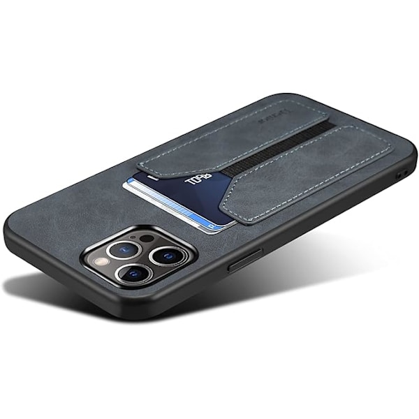 Fodral för iPhone 12 Pro, PU Läder Plånboksfodral med Kreditkortsfack Ultra Slim Skyddsfodral för iPhone 12 Pro 6.1 tum (gr