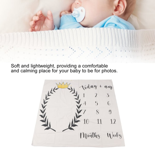 Vauvan virstanpylv毯子 婴儿每月照片道具 39.4x39.4 tuumaa Pehmeä polyesteristä valmistettu virstanpylvmatto taaperolle