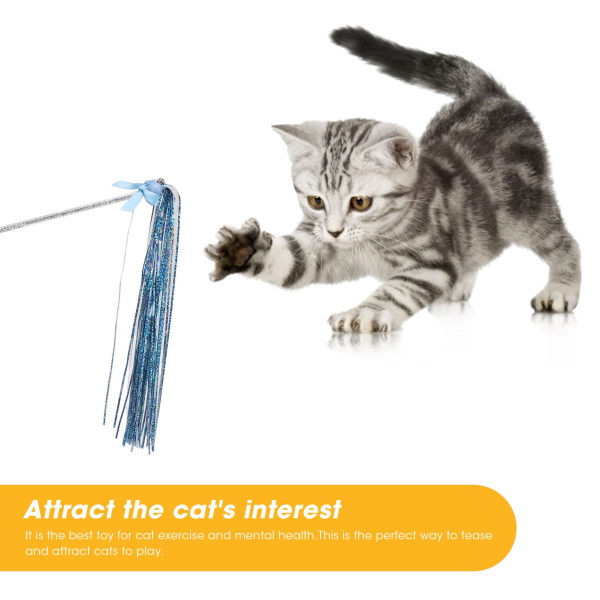 Funny Cat Stick Trening Interaksjon Funny Cat Artefact Feather Wand Funny Cat ToyBlue Ring Paper