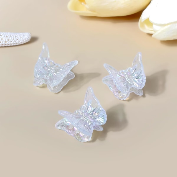 50 stk. Mini Butterfly Hårklemme Clips Mini Søde Clips Hår Tilbehør til 90'er Piger og Kvinder Transparent Plastik Hårklemmer Klemmer Hår mini transparent-50